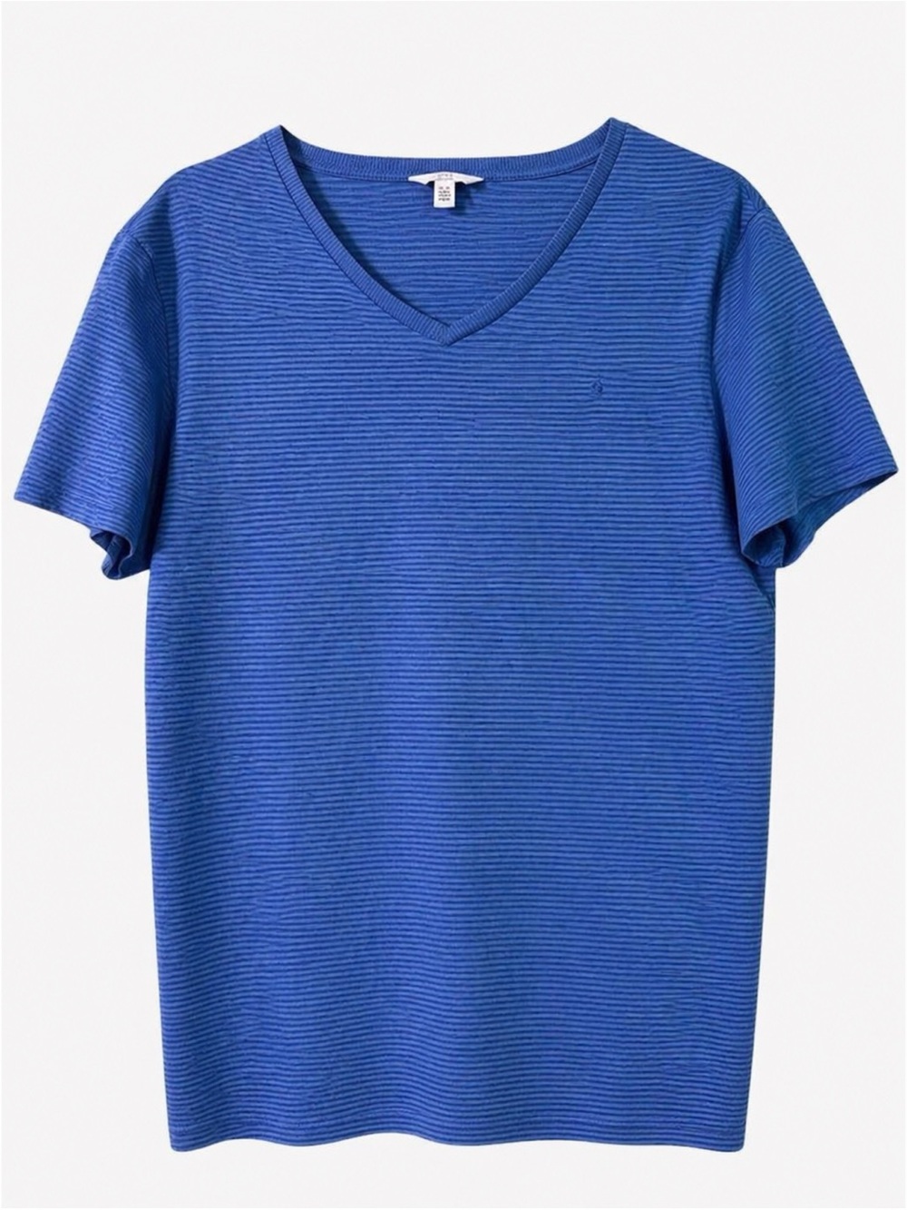Calvin Klein Body Fit Micro Stripe V Neck Tee Blue Mens Large